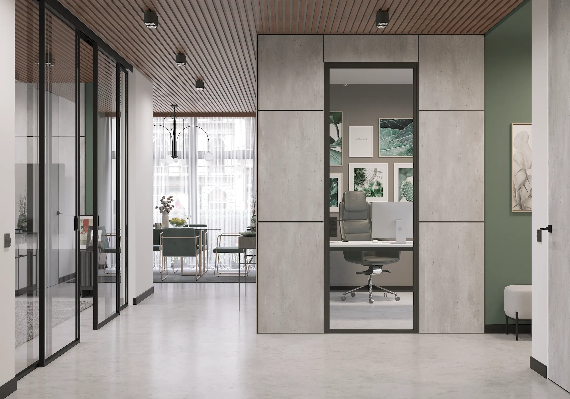 Алюминиевая дверь MINOLI 10 в интерьере