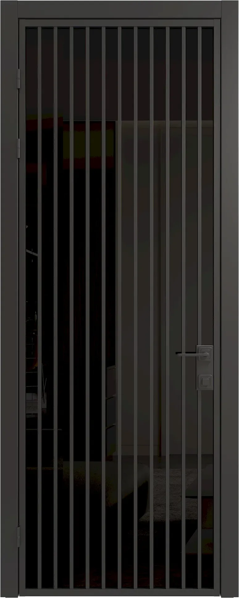 Алюминиевая дверь MINOLI 13 — Стекло черное(Триплекс)