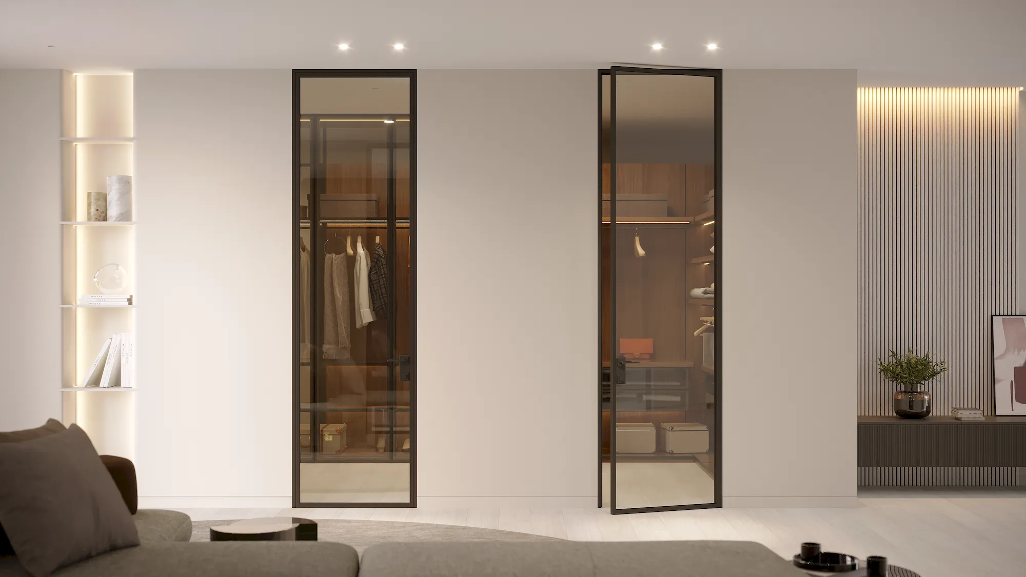 Алюминиевая дверь MINOLI 19 в интерьере