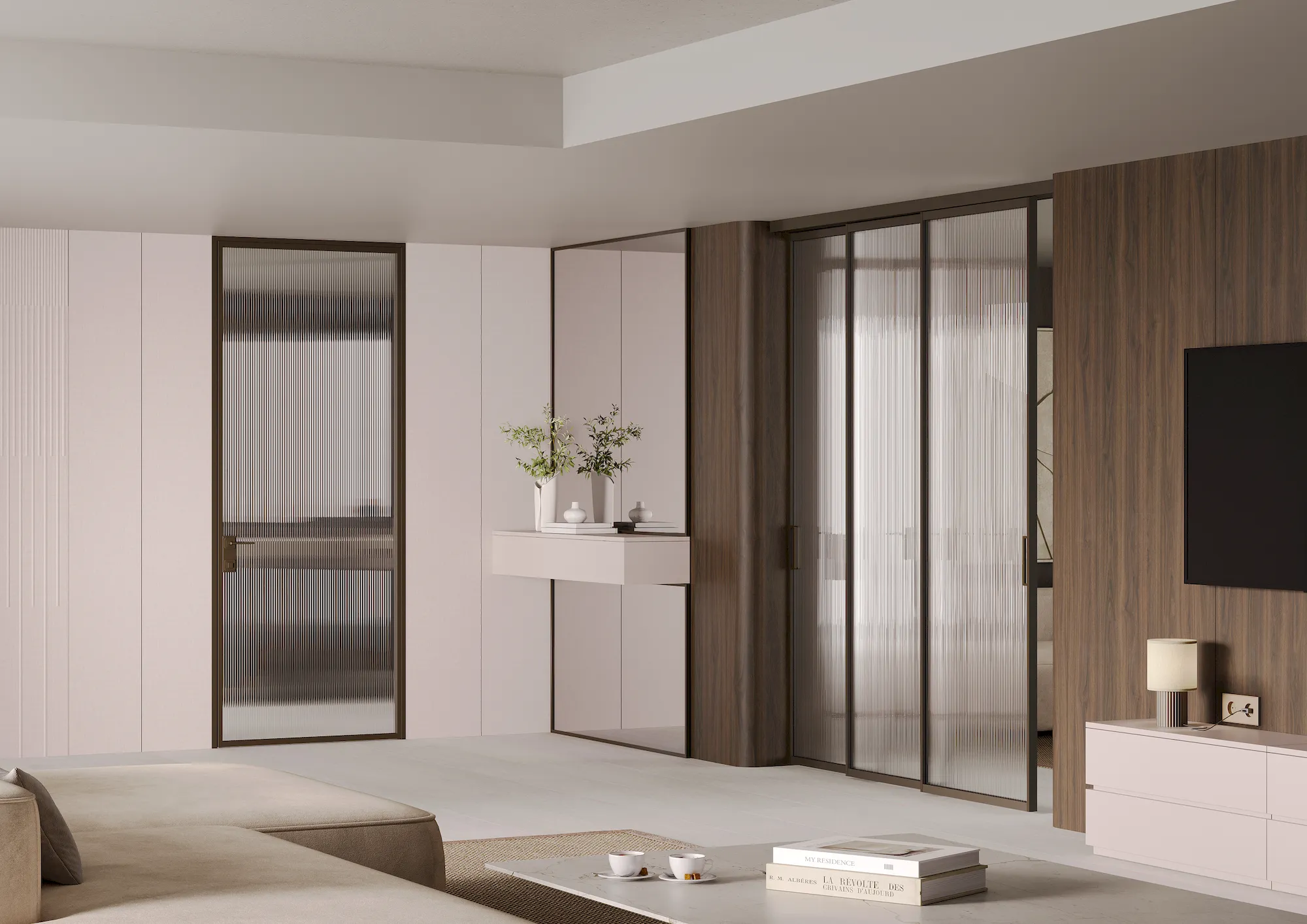 Алюминиевая дверь MINOLI 21 в интерьере