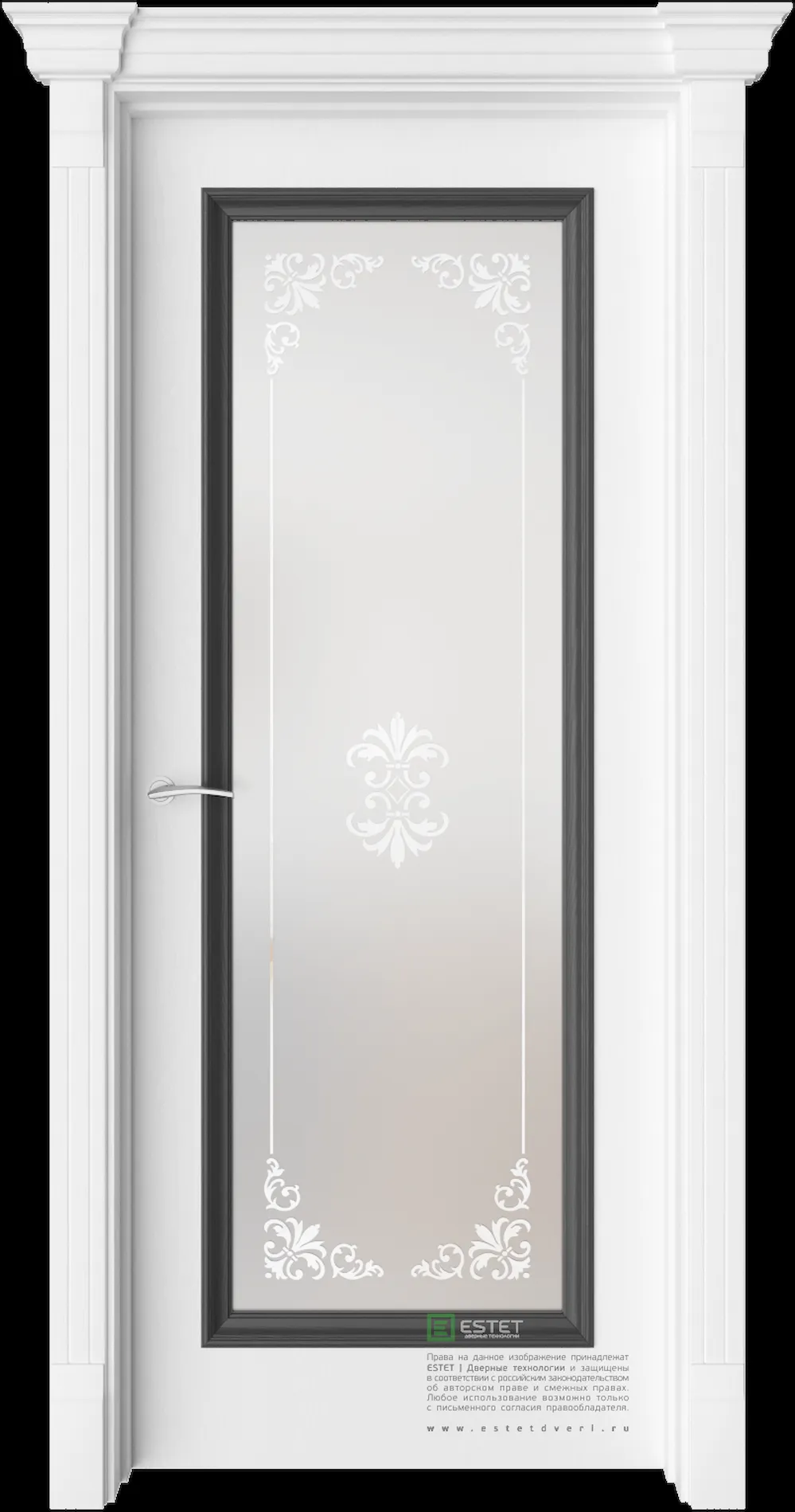 Межкомнатная дверь GE2 — Стекло сатинат белое сияние 3